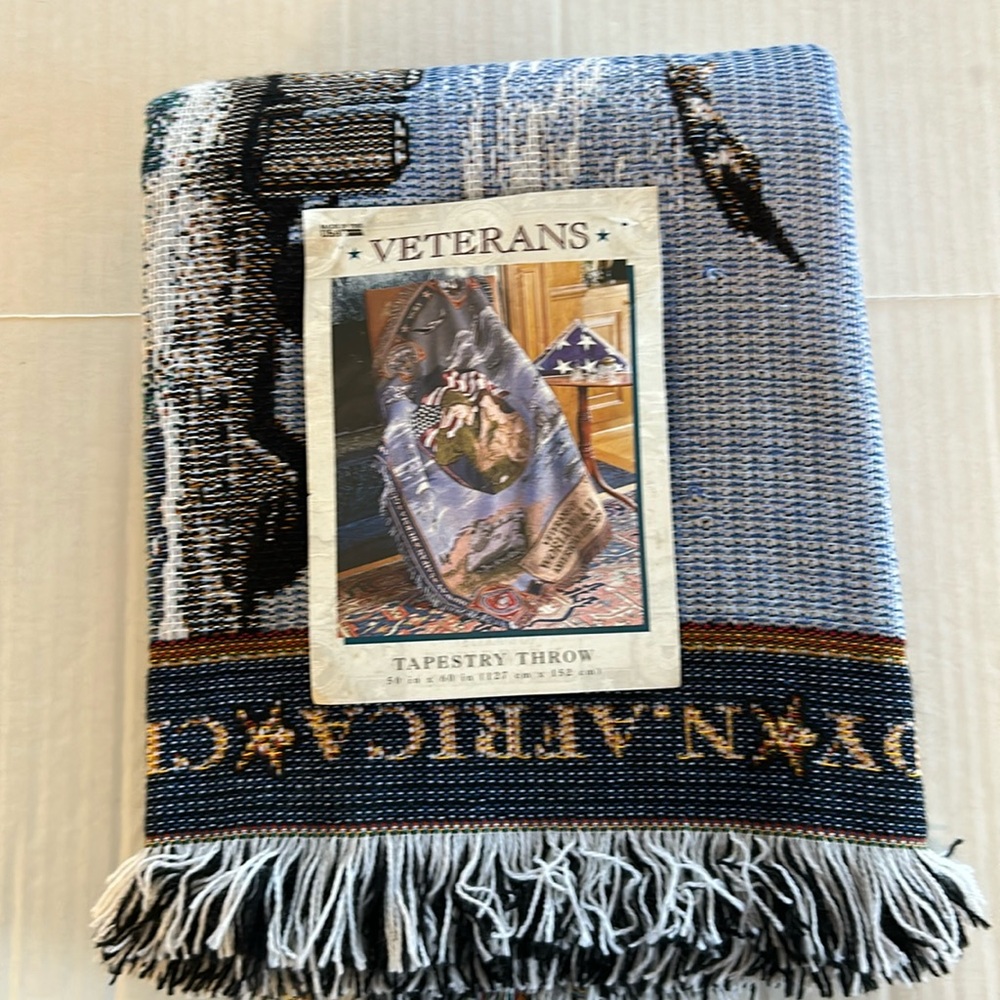 NWT World War II Veterans Hero’s Jacquard Woven Tapestry 50” x 60” Throw